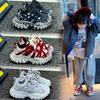 Korean Version of Retro Polish Girls Fashion Spider Sneakers 2025 Autumn New Boys Platform Non-slip Dad Shoes