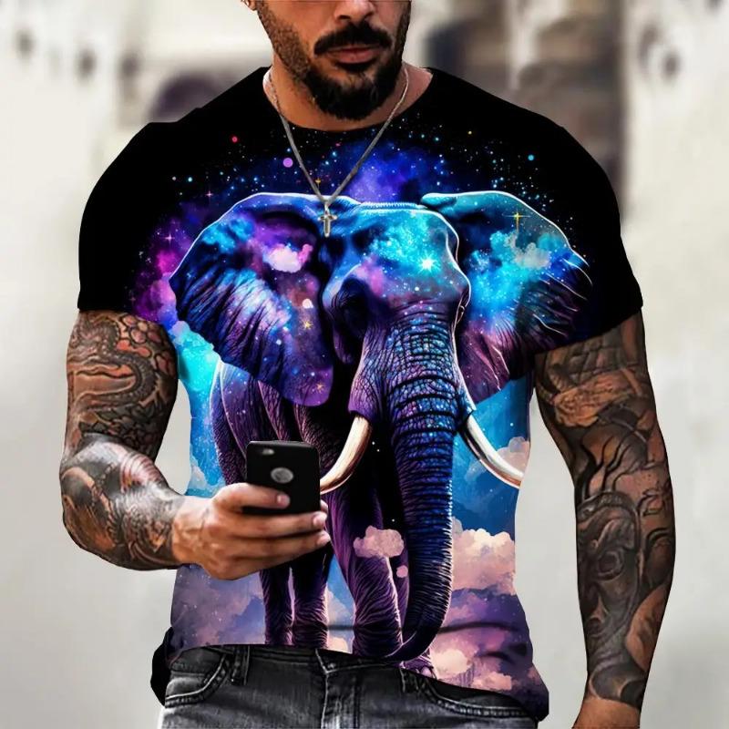 Tier T-Shirts Für Herren 3D-Druck Kurzarm Tops Sommer Mode Persönlichkeit T-shirt Lose Übergroßen T-shirt Männer Kleidung