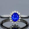 Hot Sale Concubine Popular Tanzanite Dark Blue Diamond Engagement Ring Green Zircon Real Gold Ring