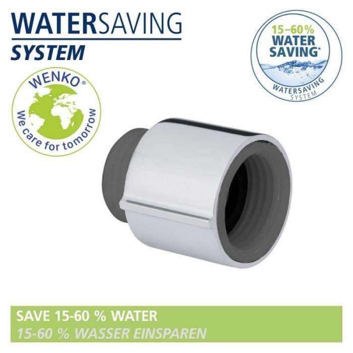 Petit bricolage et électricité - wenko - régulateur de débit d'eau "watersaving" - argentée - universelle