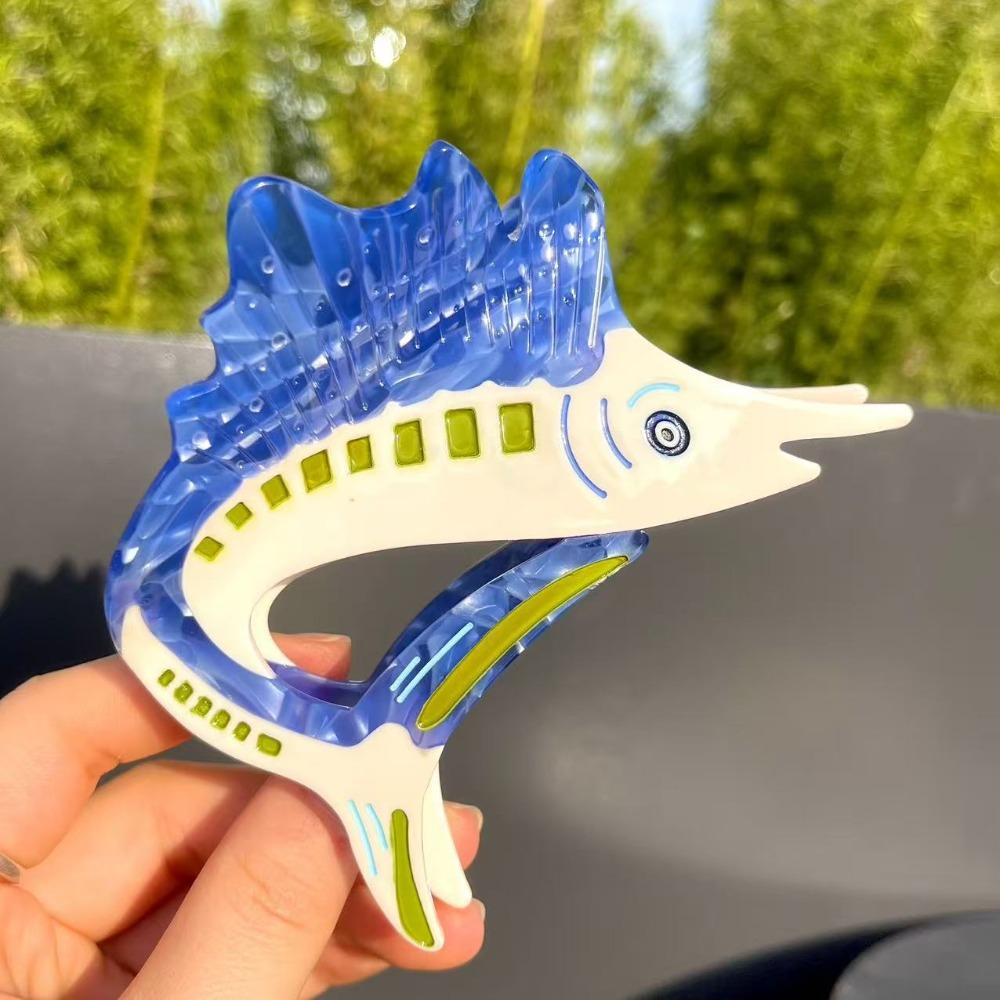 Fish Acetate Ocean Tunny Hair Clip Sweet Marine Organisms Shark Clip Fashion Tuna Hair Claw  Girls