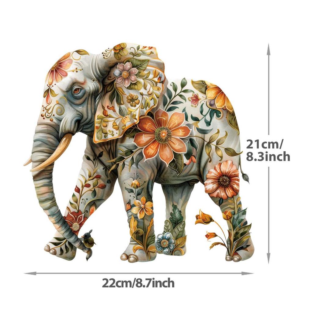 Iron On Patches Elephant With Flowers Diy Parches Ropa Clothes Stickers T-Shirt Hoodies Heat Press Appliqued Stickers For Cloth
