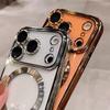 Luxury Plating Transparent Soft TPU Magsafe Case for iPhone 17 Pro Max Air 13 14 15 16 12 11 Pro Max 16E Plus Silicone Cover