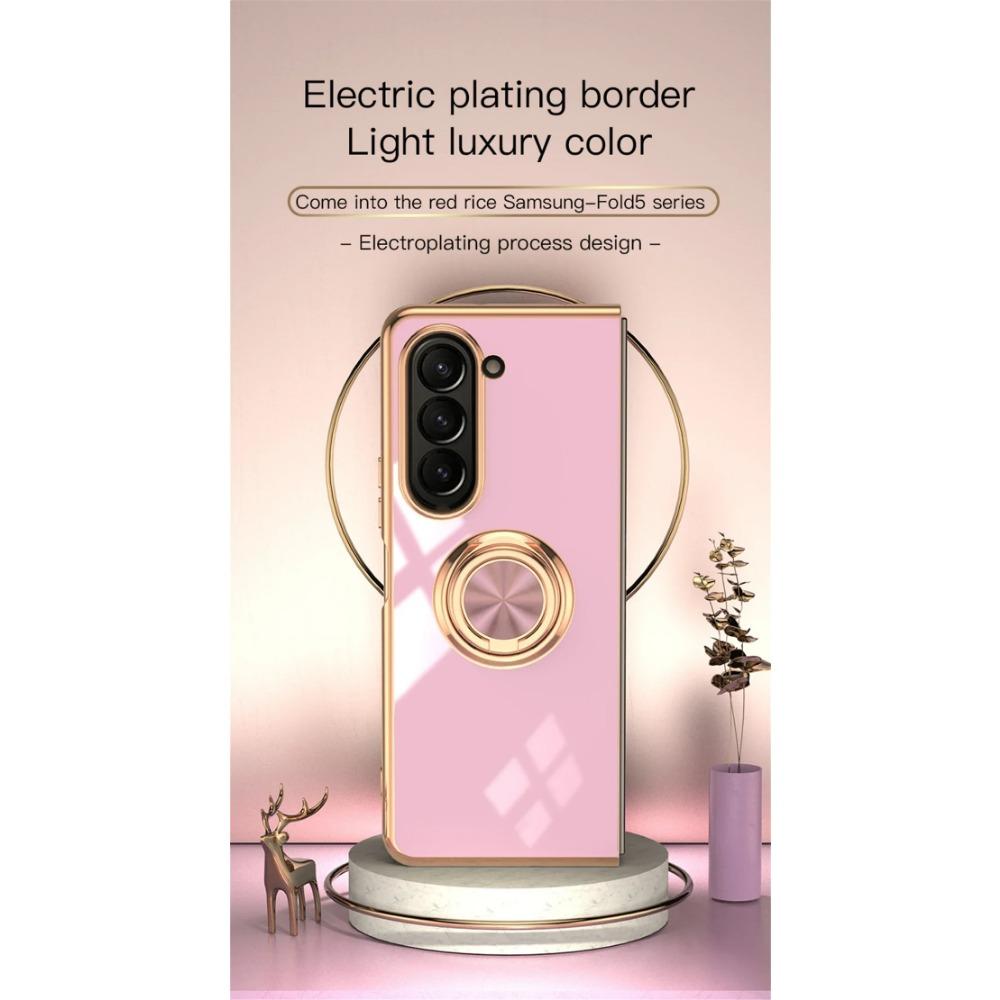Luxuriöse, stoßfeste Hülle, Hartschale für Samsung Galaxy Z Fold 6 5 4 Fold6 Fold5 Fold4 5G, galvanische Magnetringhalterung, Telefonhülle