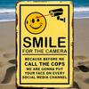 French "Smile, You're On Camera" Metal Security Sign – Wall-Mounted Surveillance Warning Hanging Decor
