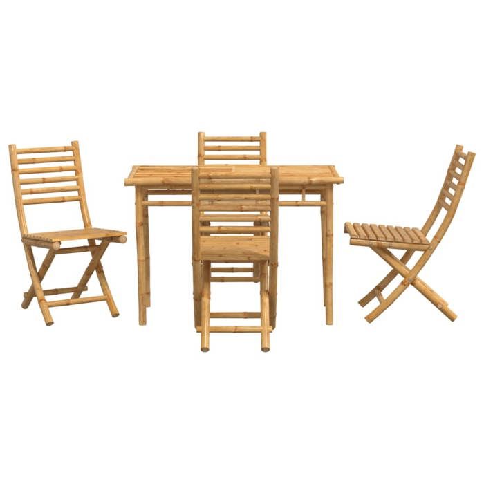 VidaXL Ensemble à manger de jardin 5 pcs bambou, ensemble de salle à manger d'extérieur, meuble de salle à manger de jardin, 3278520