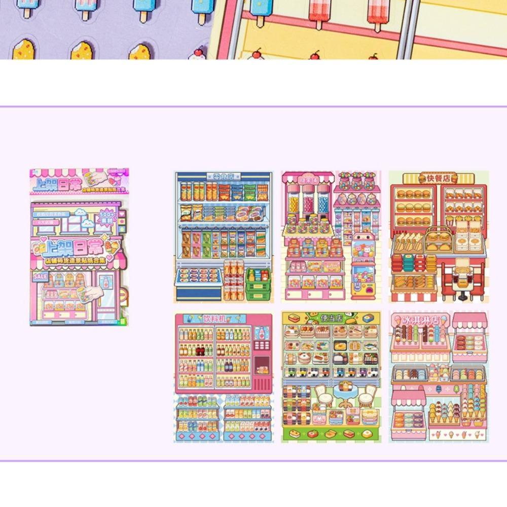 DIY Sticker Book PET Miniature Scene Sticker Creative 3D Stacking Sticker  Kids Gift A