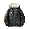 PU Leather Warm Cotton Jacket Men's Loose and Thick Warm Cotton Jacket Large Size