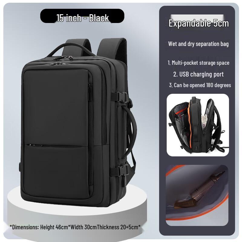 Li Shen Men's 17-inch Laptop Business Travel Backpack