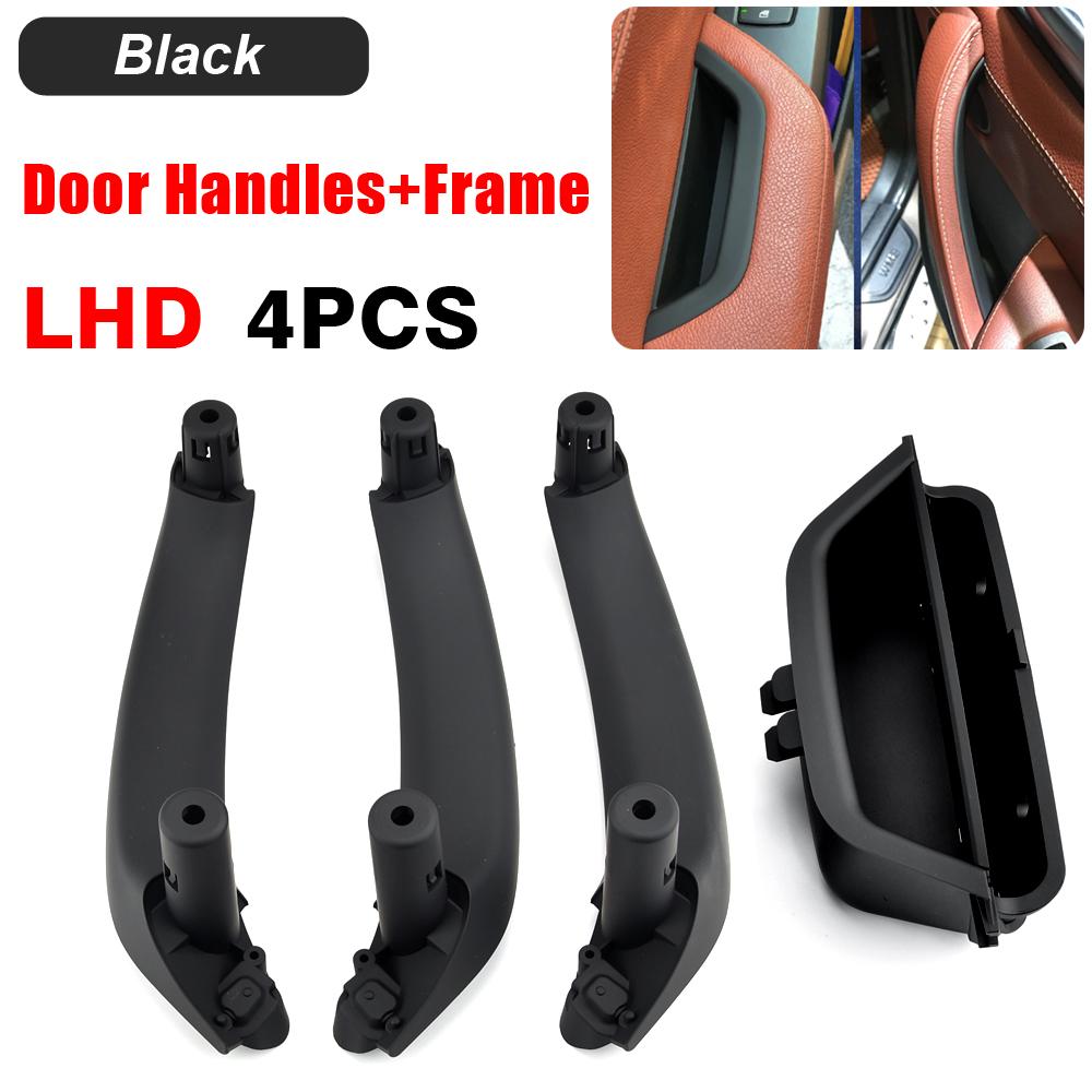 Black Beige Carbon Fiber Color Left Side Door Interior Inner Handle Pull Trim For BMW F25 F26 X3 X4 2011-2017 LH