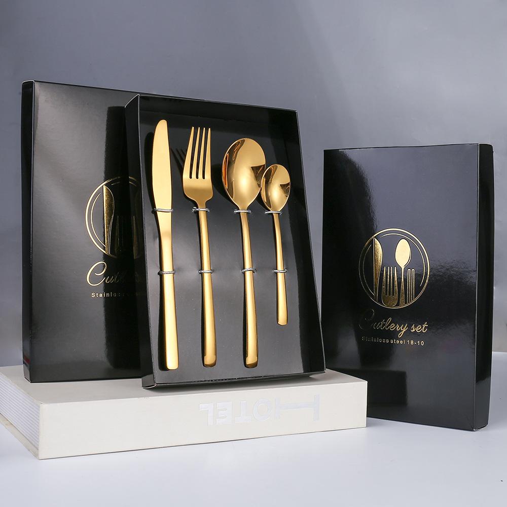 HANYANG 410 Stainless Steel Tableware Family Hotel Supplies Steak Knife, Fork and Spoon Set Western-style Tableware