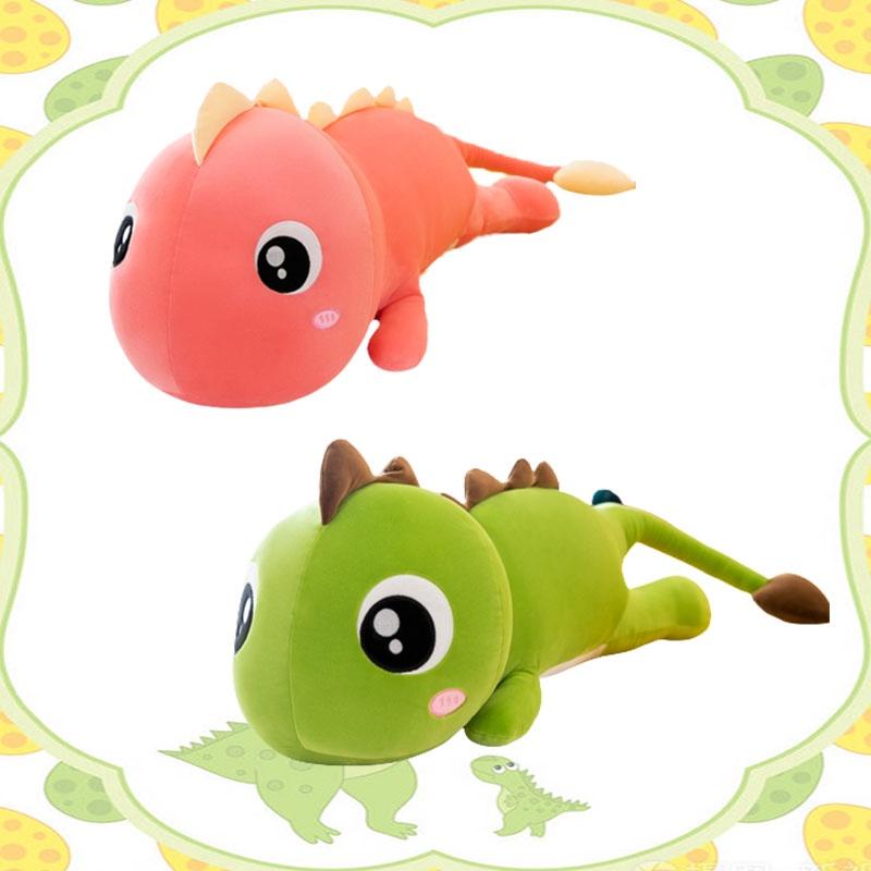 Cute Dinosaur Plush Toy Pillow For Kids Room Decoration Red And Green, 58cm And 75cm