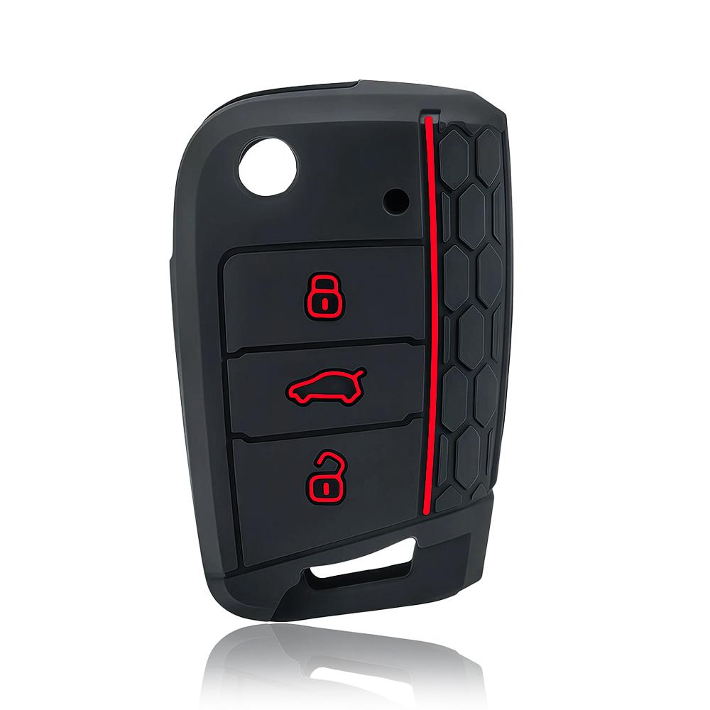 

Silicone Car Key Fob Case Cover Shell For Vw Golf 7 Gti Polo T-Cross T-Roc Touran Tiguan For Skoda Octavia Rapid Kodiaq Fabia