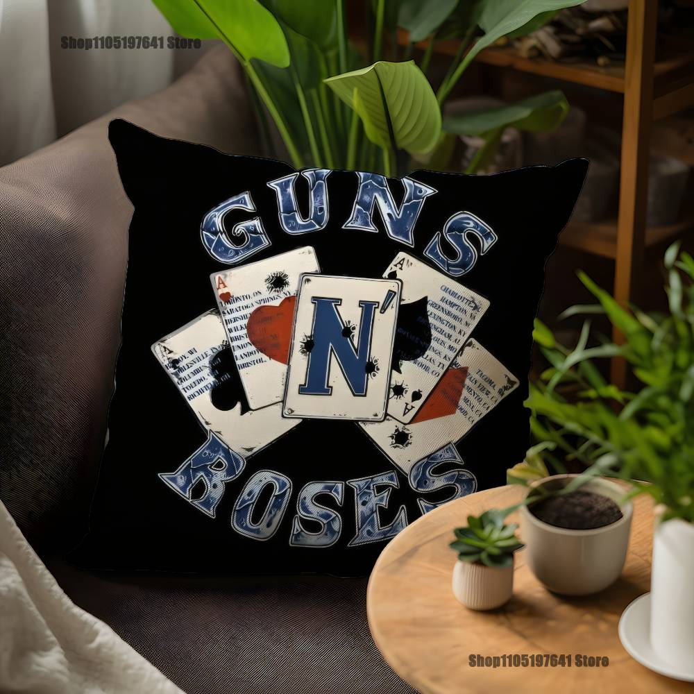 Band G-Guns N Roses Pillow Case For Sofa Decor Car Office Room Printing Cushion Cover Decorations and Protector