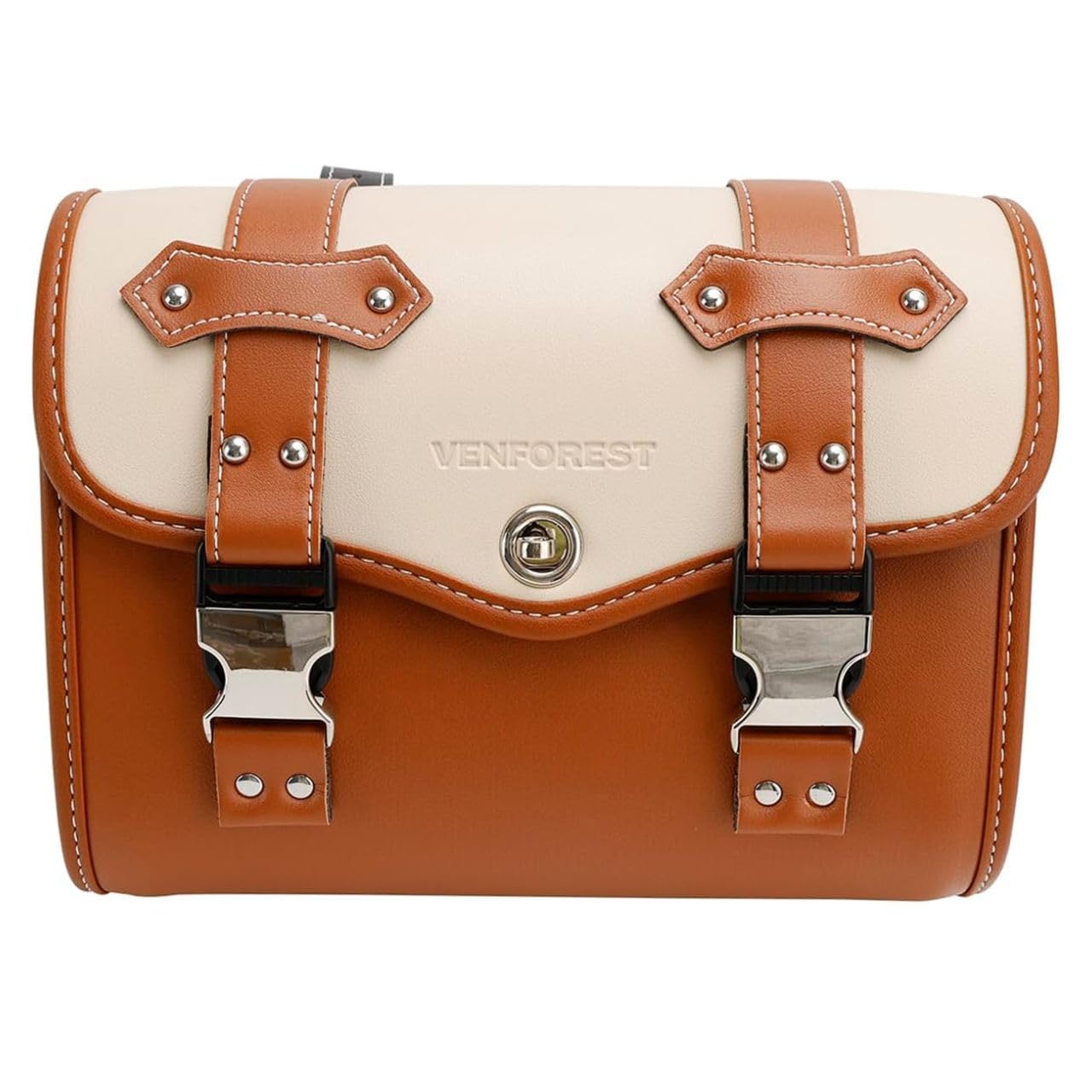 

RERACO Bike Bag Side Bag Touring Bag Saddle Bag Large Capacity Scooter Retro Bike Storage Bike Bag (Brown)