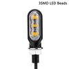 3SMD LED 12V 3000K 1200LM Tail Lamps Yellow Lights M10 Screw Motorcycle Turn Signal Lights Flashing Universal Mini Blinker