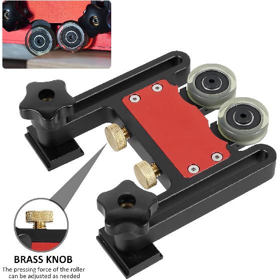 Bearing Stock Roller, Table Saw Feeder, Aluminum Alloy Table Saw Push Block, Sturdy Table Stock Guide Roller, Table Saw Jig Guide Roller Featherboard