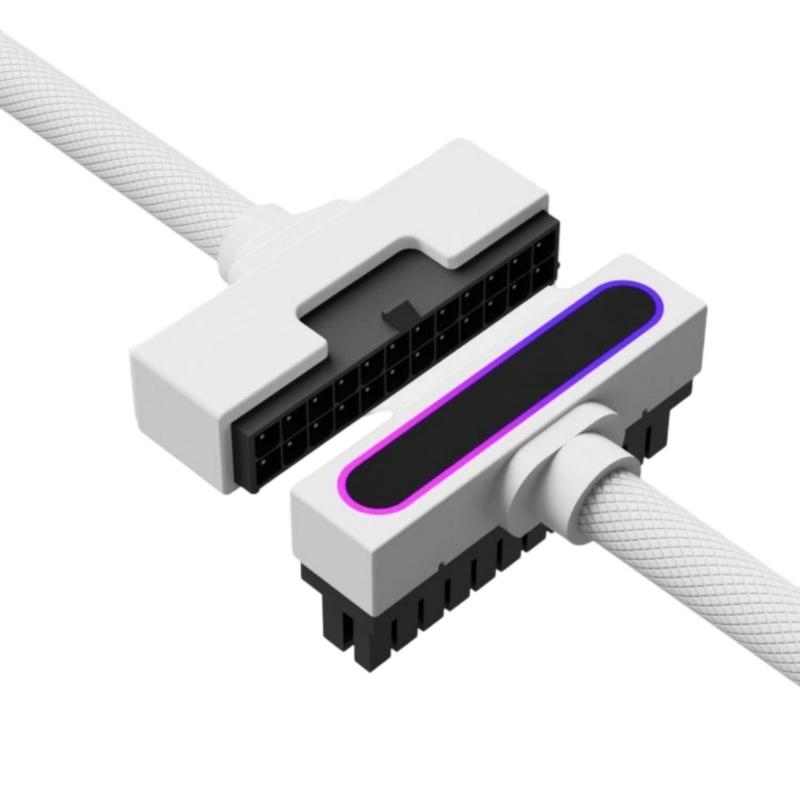 90 Degree Angled Power Extension Cable 24PIN PC Extension Cable Connection ARGB Synchronization for PC Motherboard