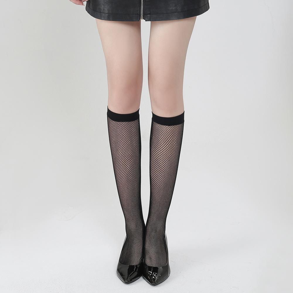 Calzini da donna a tinta unita al polpaccio - Anti-strappo, a rombi, a tubo medio, snellenti, stile Ins, calzini JK 5021