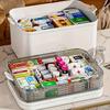 Portable Medicine Box Large Capacity Home Emergency Medical Kit Multi-layer Drug Storage Box with Partition Portable