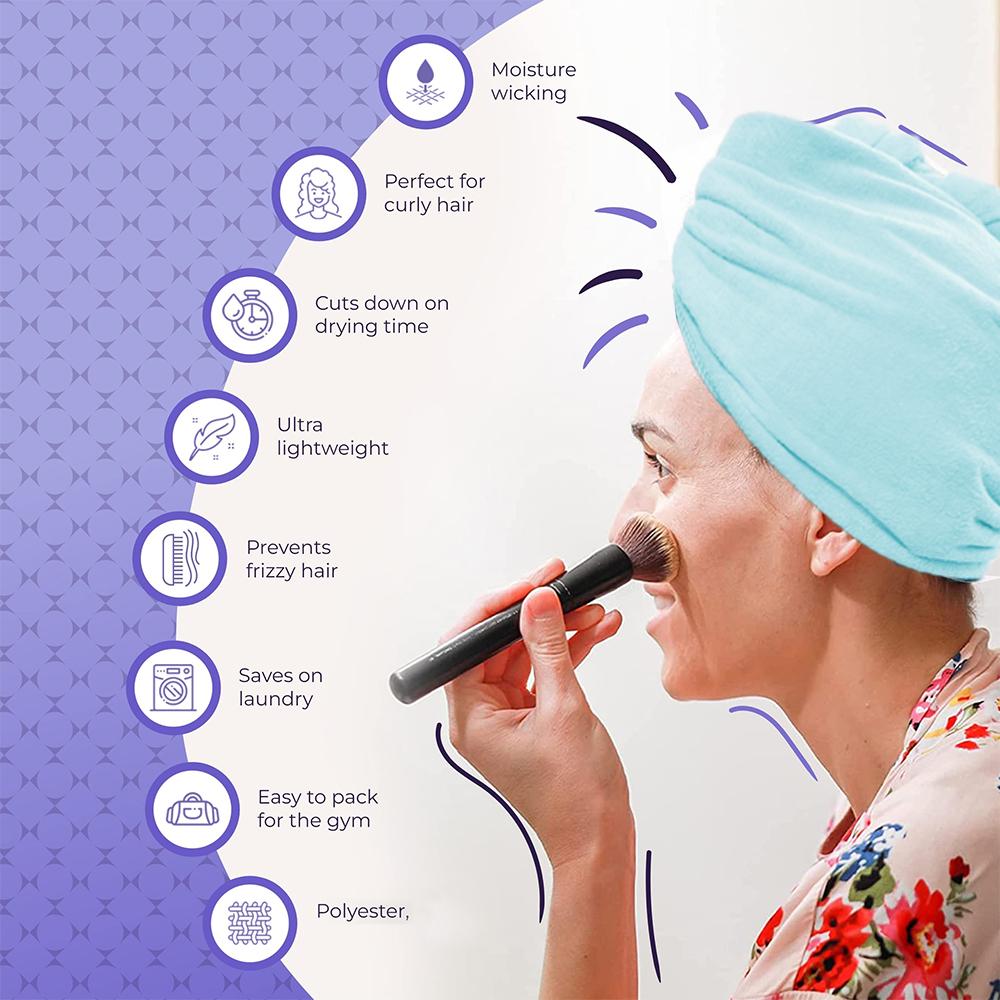 5 Pcs Thin Summer Dry Hair Caps - Soft Minimalist Solid Color Hair Wrap Towels & Caps Super Absorbent Personal Care