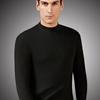 Men's High Neck Cotton Knit Top - Warm Base Layer for Autumn