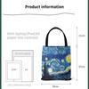[Leinentasche] Van Gogh-Leinentasche, Ölgemälde, Sternennacht, Sonnenblumen, Aprikosenblüten, selbst Openair-Kaffeesitz-Handtasche