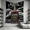 Jack Daniel'S Tennessee Whiskey Bottle Tapestry Wallmounted Background Cloth Atmospheric Background Cloth Homestay Soft Decoration Tapestry