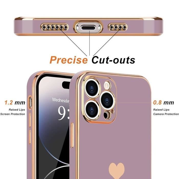 Skal + Härdat glas - E.F.CONNECTION - för iPhone 14 Pro - Stöttåligt - Silikon - Lila