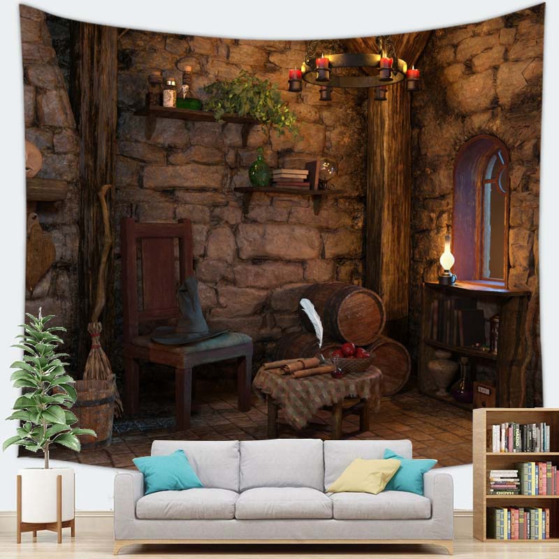 Home Decor Happy Halloween Tapestry Wall Hanging Devil Pumpkin Skull Decor Tapestry Party Tapestry 230x180cm Tapiz