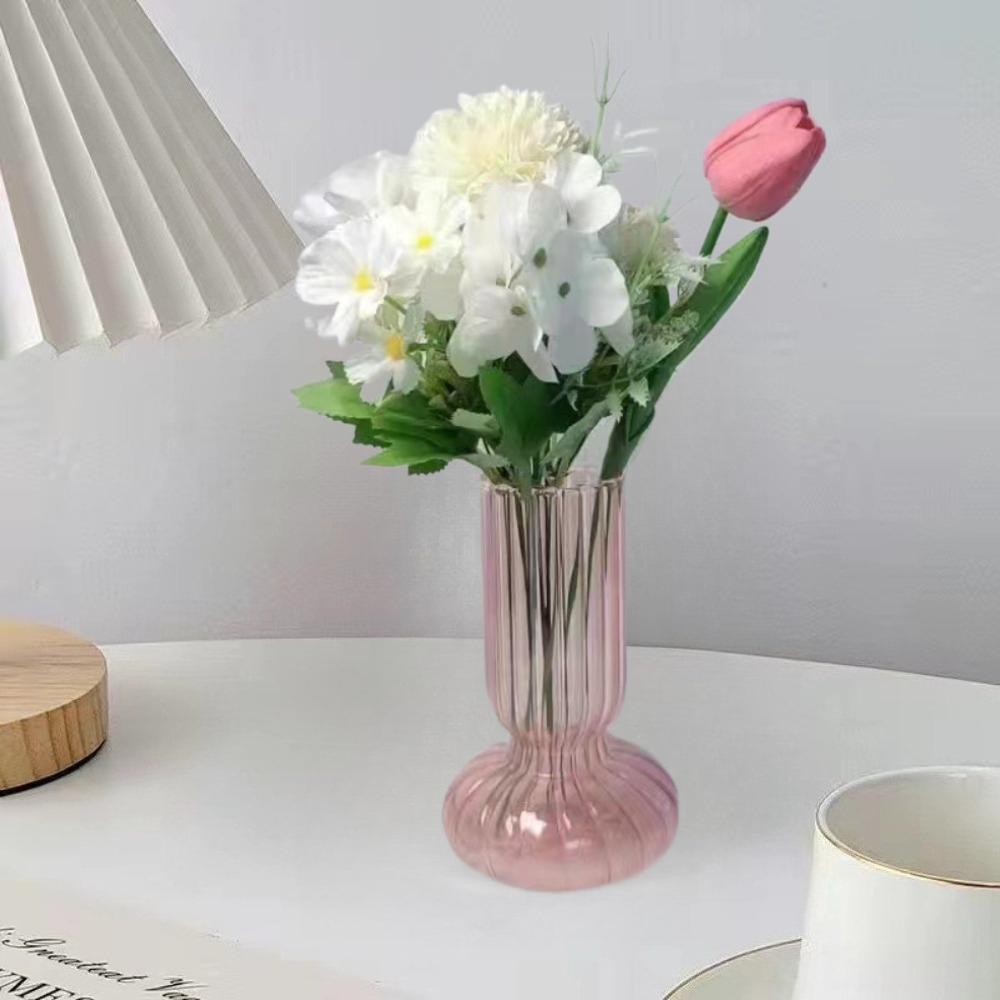 Nordic Creative Glass Vase Simple Transparent Vase Water Nourishing Flower Arrangement Living Room Decoration Modern Home Decor
