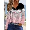 Women's Creative Printed Long-sleeved T-shirt, Breathable, Soft and Comfortable, Suitable for Casual Wear All Year Round