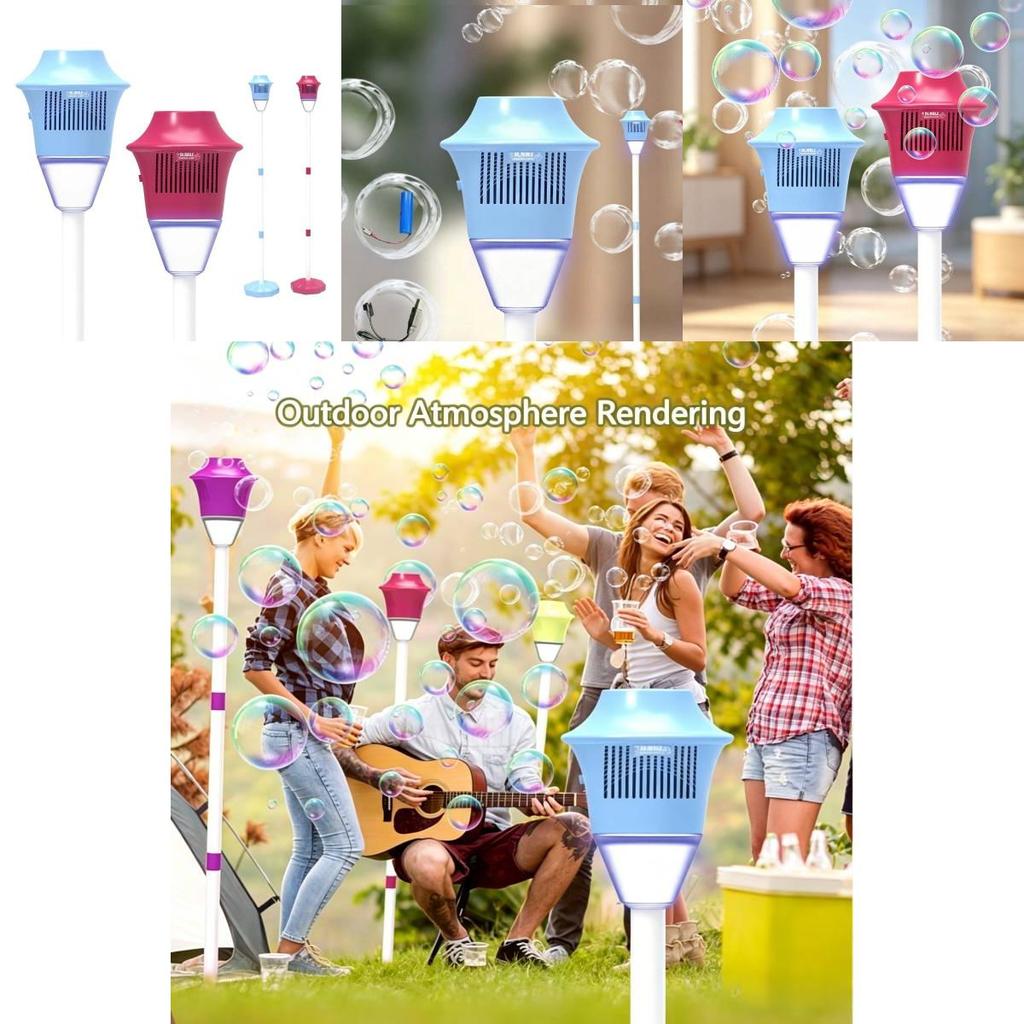 Bubble Machine For Kids Outdoor Play With Multihole Bubble Generator For Camping And Parties