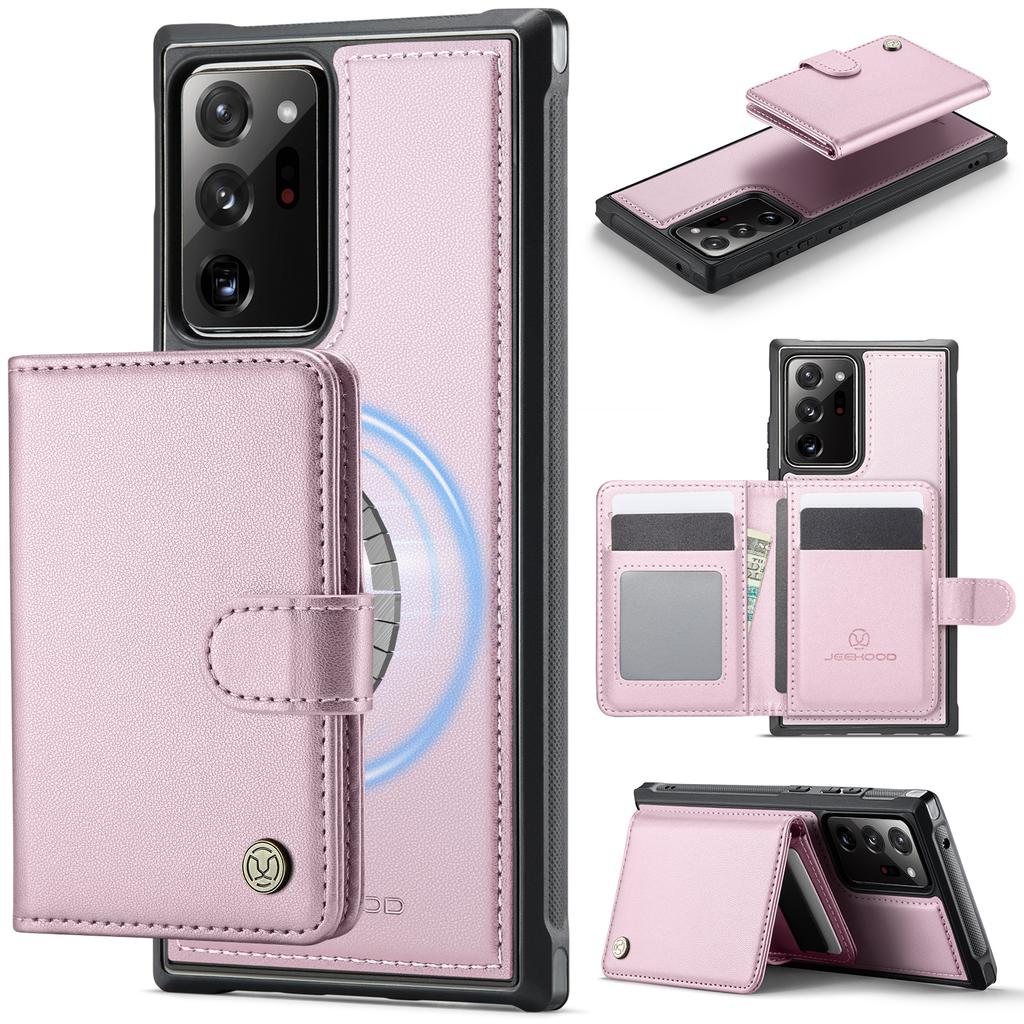 For Samsung Galaxy Note20 Ultra Case JEEHOOD J09 RFID Blocking Card Holder Leather Back Phone Cover Magnetic Case