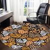 1pc Animal Prints Office Round Rug, Carpet for Office, Gaming, Lightweight Round Floor Mat yy260205005