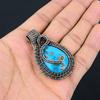 Irani Turquoise 999 Copper Wire Wrapped Pendant, Handmade Gemstone Pendant Jewelry, Gifts For Wife Brand New Pendant