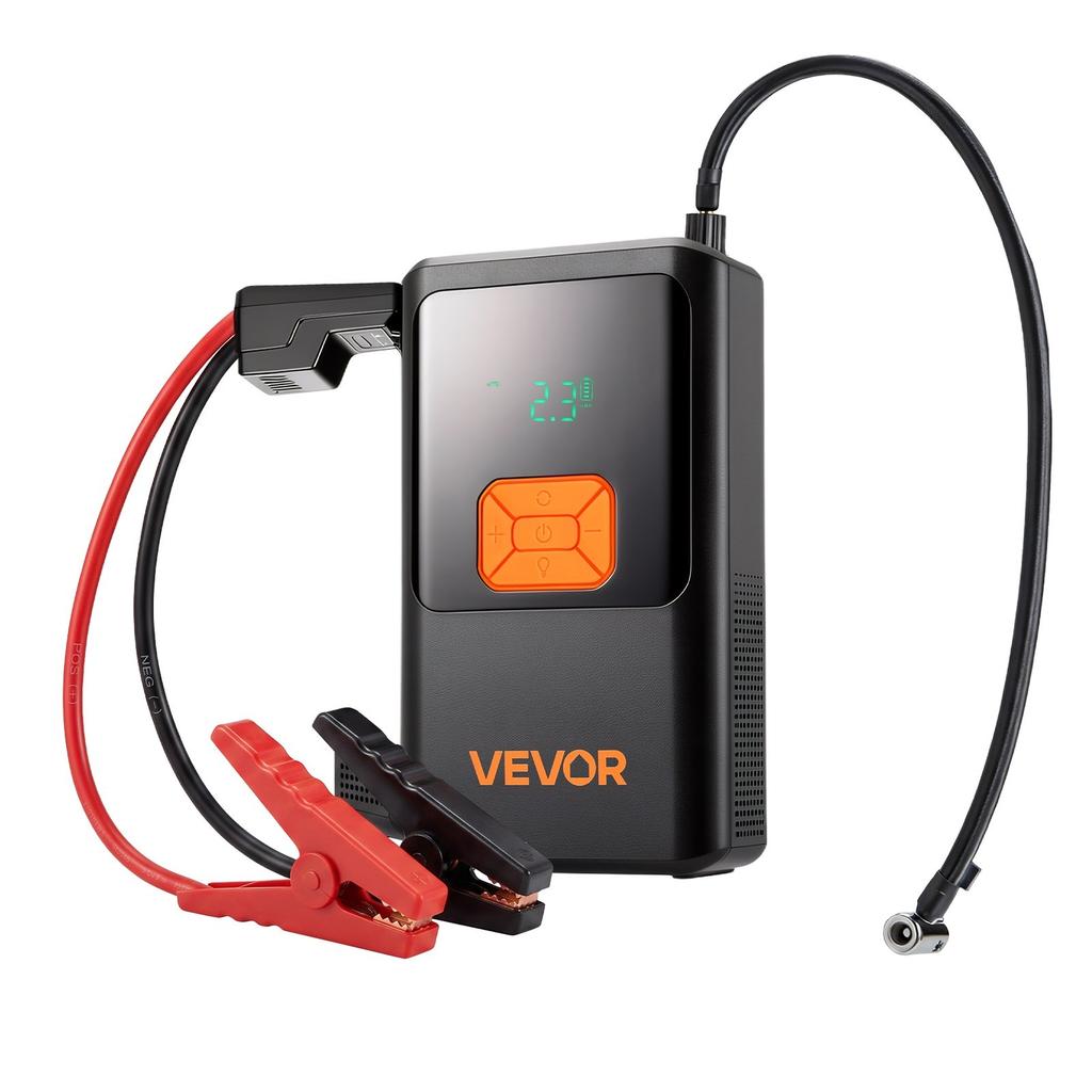 Jump Starter with Air Compressor 4000A Peak Car Battery Jump Box, Portable for 9.0L Gas / 8.0L Diesel, 150 PSI Auto-Shutoff Tire Inflator, Power Bank,