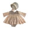 Baby Photography Props Lace Jumpsuits Bonnet Hat Newborns Photo Props Photoshoots Headwear Infant Photo Posing Outfit