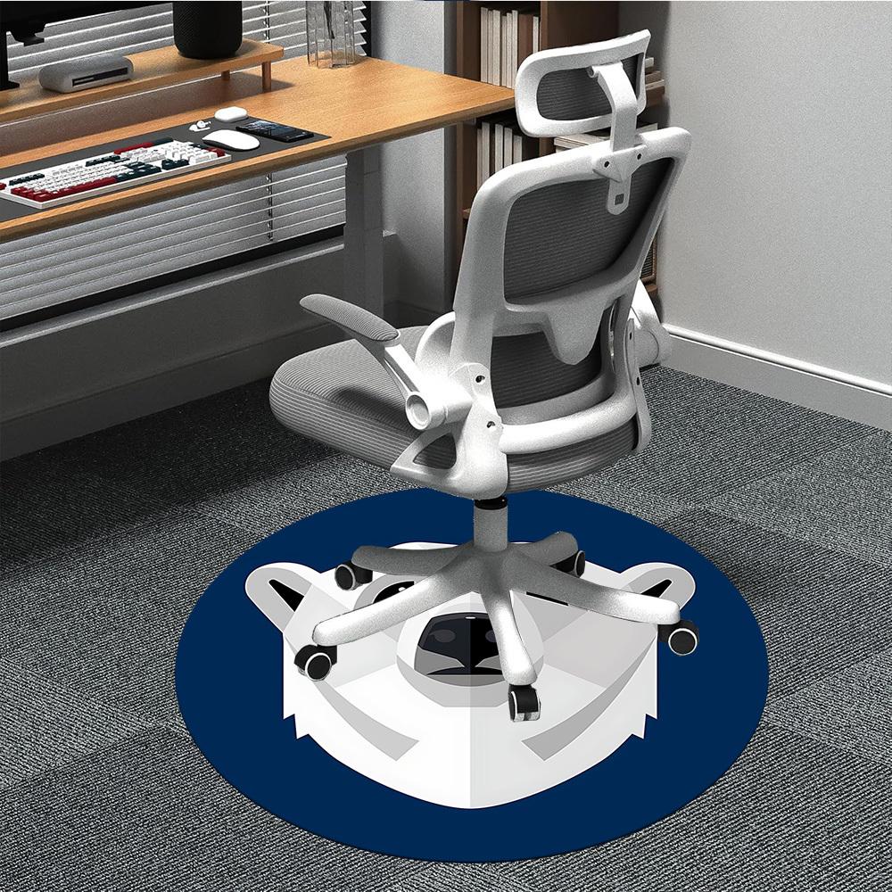 1pc Polar Bear Logo Office Round Area Rug, Under Office Chairs Bedroom Living Room Home Decor, Room Deco