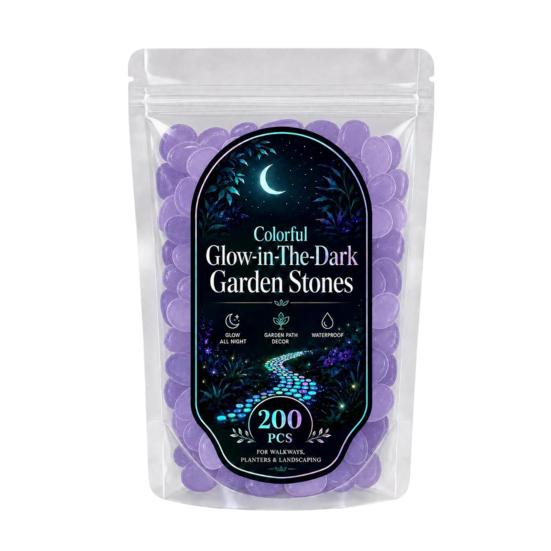 1.5cm Luminous Stones, Glow in The Dark Garden Pebbles, Outdoor Glowing Rocks, Decorative Glowing Pebbles for Pathway Patio Yard Aquarium Fish Tank