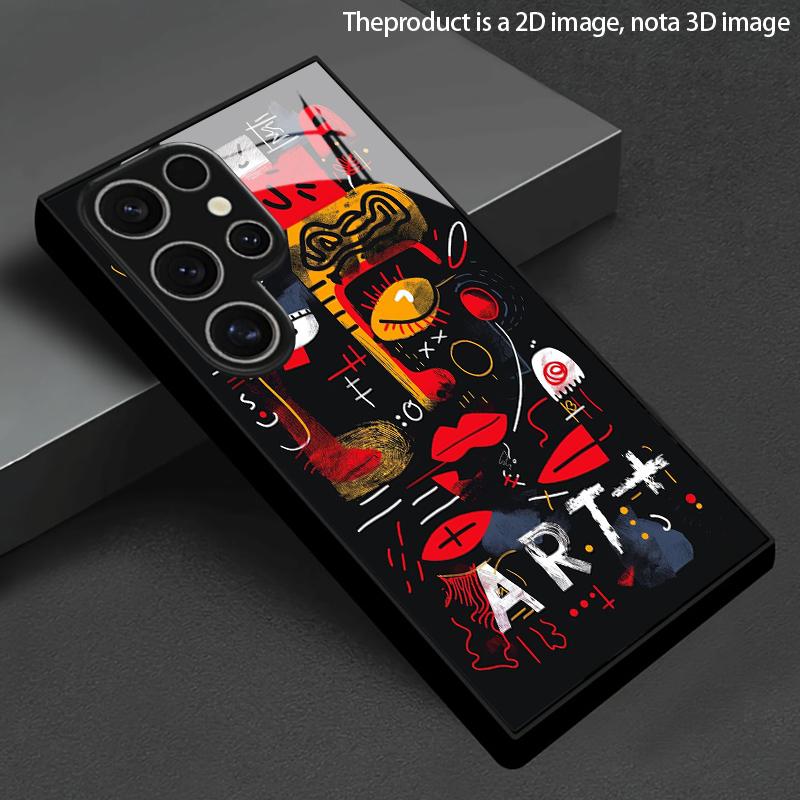 Husa de telefon 2D cu model Doodle Art pentru Samsung S26 S25 S24 S23 S22 S21 S20 A56 A55 A36 Husă de protecție din sticlă securizată