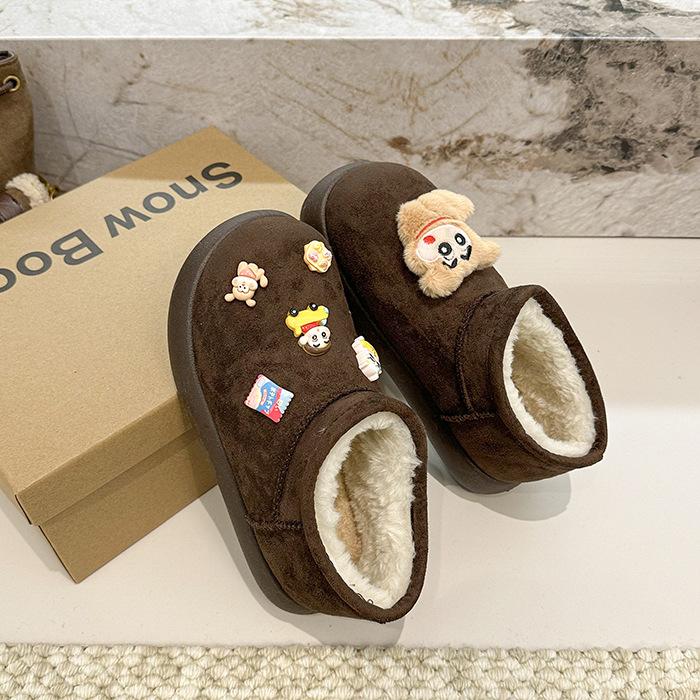 Women's Large Size Soft Elastic Cartoon Cute Winter Warm Cold Padded Snow Boots Non-slip Wear Outdoor Leisure Sports Cotton Boots