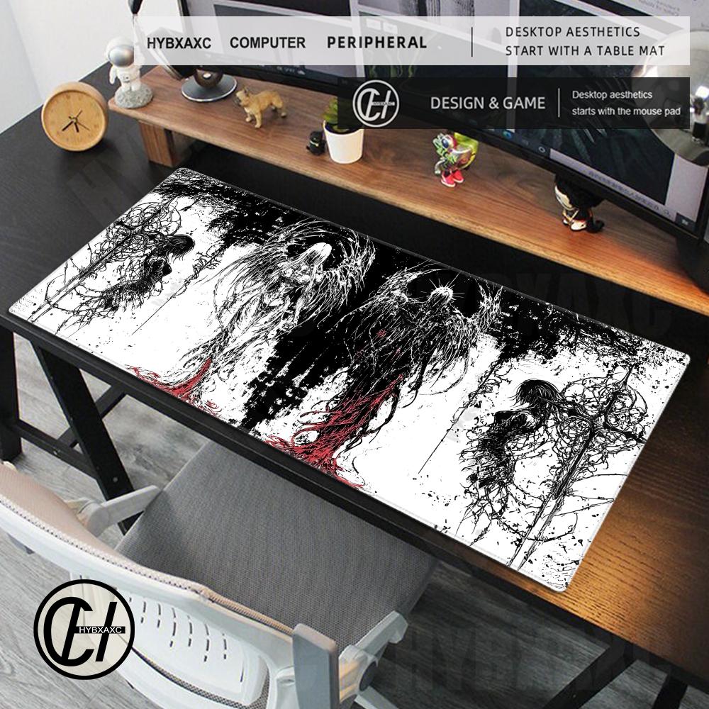 Black And White Skeleton Mousepad Gamer Custom Desk Mat Scary Skull Desk Mat Anime Table Of Office Carpet Gamer Natural Mice Pad