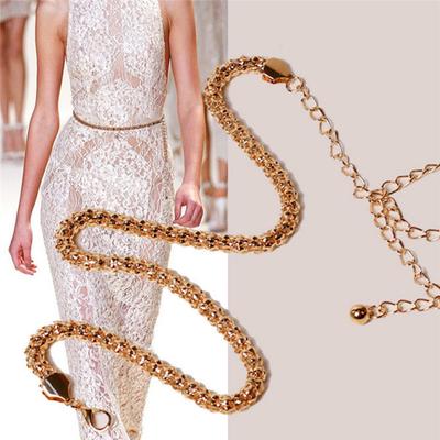 Women'S Gold Mesh Waist Chain Belt Metal Chain Belt Fashion Thin
