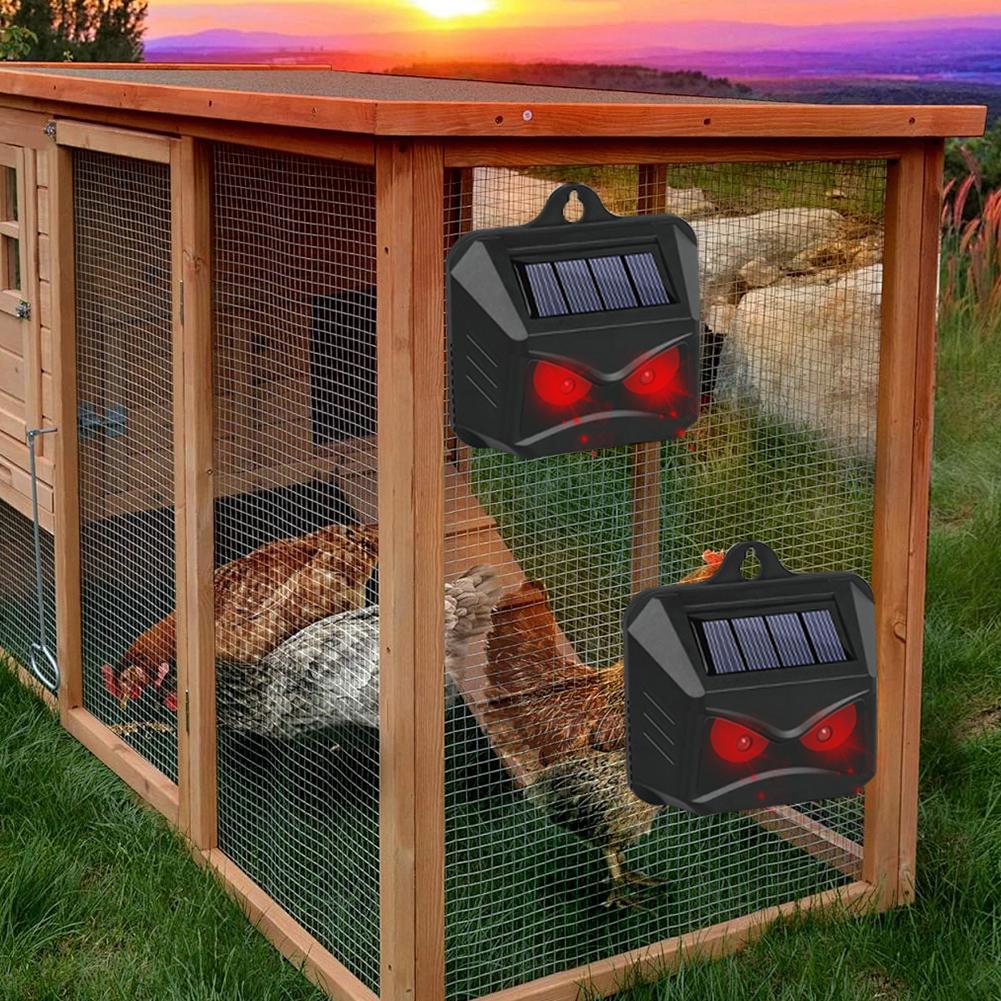 2 Piezas Dispositivos Repelentes de Ciervos Protectores para Exterior Disuasorio para Coyotes Mapaches Repelente Solar de Animales Nocturnos para Jardín Gallinero