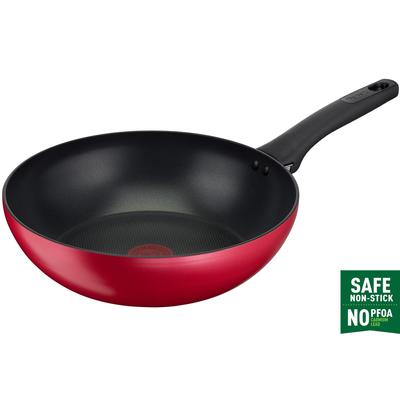 Excellence Induction Wok-Pfanne aus Titan mit Antihaftbeschichtung (28cm) Spülmaschinenfest, ofenfest, kein PFOA, rot