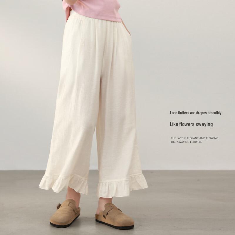 LUSON Girls Summer Loose Straight-Leg Casual Pants 160