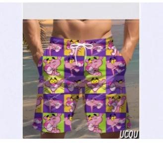 Pantaloncini Estivi da Uomo, Costume da Bagno a Quadri Rosa Leopardo, Pantaloncini da Spiaggia Hawaiani, Abbigliamento da Uomo