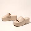 Liyke Sommer Rosa Kilesandaler Dame Plattformsandaler Koselig Lær Peep Toe Slip On Høye Hæler Casual Strand Slidesko Dame