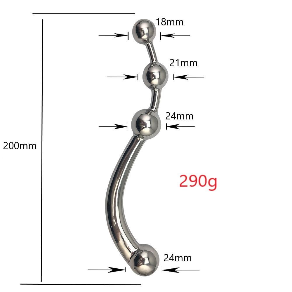 Stainless Steel Prostate Bead Massager Masturbation Stick Back Court Bolt Butt Plug Adult Sex Product